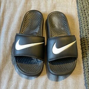 Nike Black and White Athletic Slides